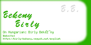 bekeny birly business card